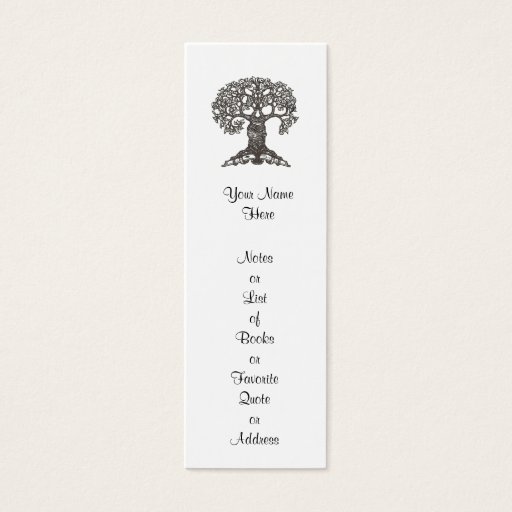 Customizable Reading Tree Mini Bookmark to Customize Business Card Template