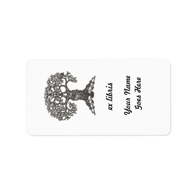 Reading Tree Rectangular Bookplate (Front)