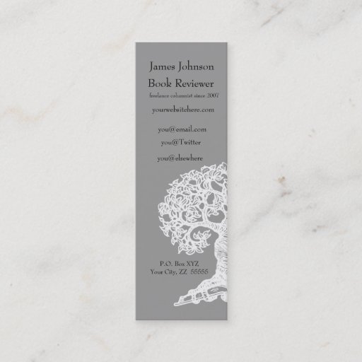 Customizable Reading Tree  Regular Business Card Skinny