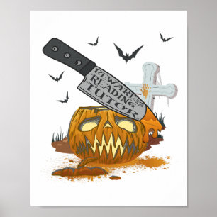 Reading Tutor Funny Halloween Party  Poster