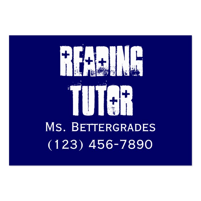 Reading Tutor   templet Business Cards