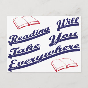 reading will take you everywhere postcard