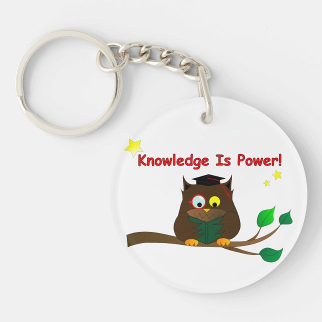 Reading Wise Owl Keychain (Front)