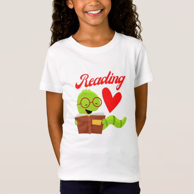 Reading With Love - I Love Reading T-Shirt (Front)