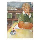 Reading with the cats blank card (Front)