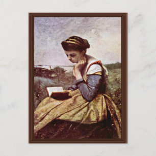 Reading Women By Corot Jean-Baptiste-Camille (Best Postcard