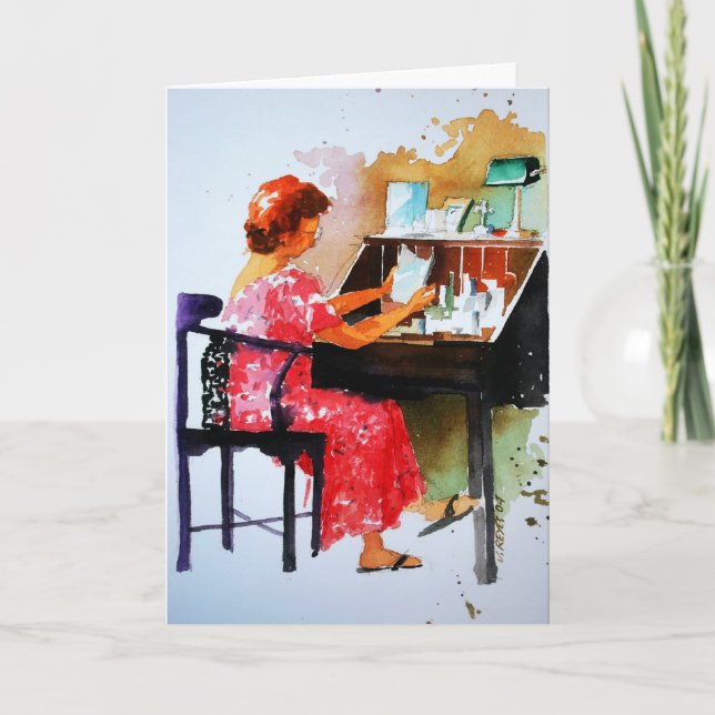 Reading Your Love Letters Greeting Card (Front)