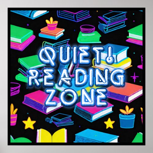 Reading Zone Colorful   Poster