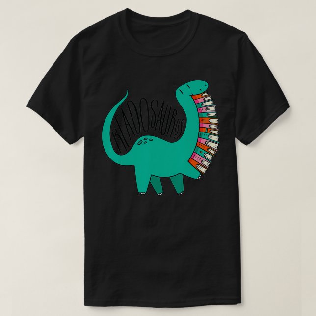 Readosaurus Book Dinosaur Reading Dino  T-Shirt (Design Front)