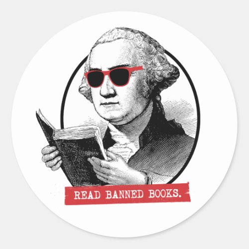 Reads Banned Books Classic Round Sticker
