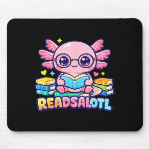 Readsalotl cute axolotl bookworm mouse pad