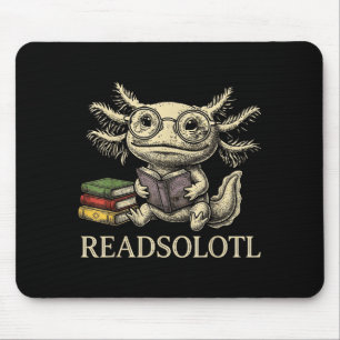 Readsolotl vintage axolotl book lover funny readin mouse pad