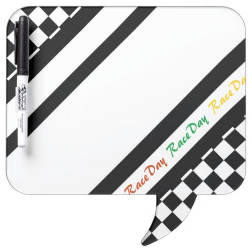 Ready 4 Race Day Classic Racing Check Black White Dry Erase Board