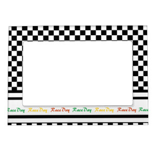 Ready 4 Race Day Classic Racing Check Black White Magnetic Frame