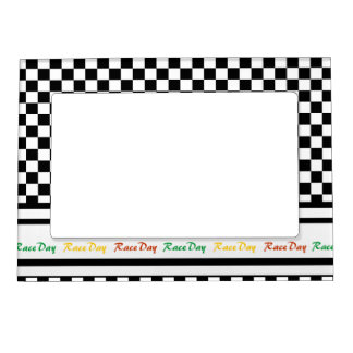 Ready 4 Race Day Classic Racing Check Black White Magnetic Frame