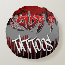 Ready 4 Tattoos Round Pillow