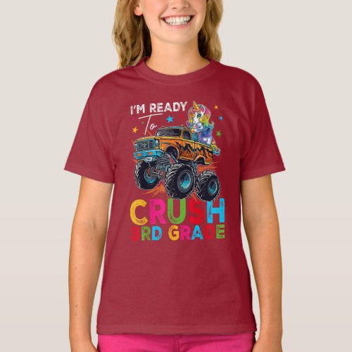 Ready Crush 3rd Grade Monster Truck Unicorn T_Shirt