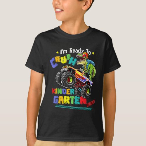 Ready Crush Kindergarten Dinosaur Back To School T_Shirt