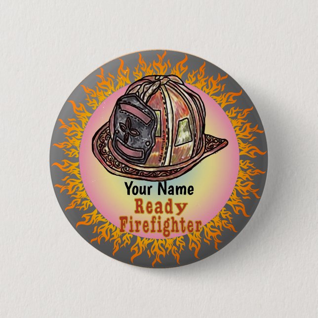 Ready Firefighter  Button (Front)