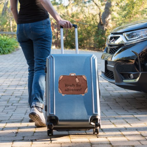 Ready for Adventure Brown Suitcase Sticker