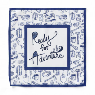 Ready for Adventure Camping Gear Pattern Bandana