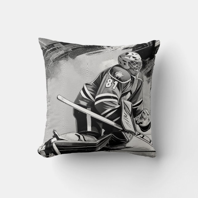 Ready For Anything - Ice Hockey Goalie Throw Pillow (Front)