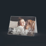 Ready For Anything Script Merry Christmas Photo Holiday Card<br><div class="desc">Fun and festive Christmas photo card to send your family and friends. It features modern calligraphy with snowflakes accents and a festive holiday pattern. Personalize by adding names,  year and photo. This funny and unique photo Christmas card is the perfect card for post-COVID holidays.</div>