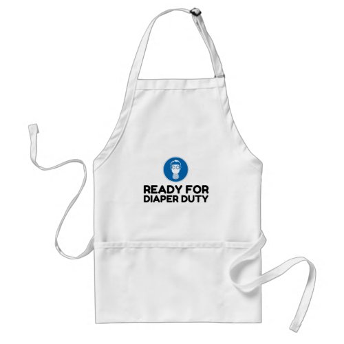 Ready For Diaper Duty Gas Mask Funny Adult Apron