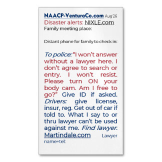 Ready for Emergencies: Disasters or Police Business Card Magnet