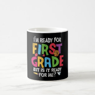 Ready for First Grade Funny Back to School Kids Coffee Mug