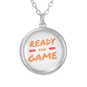 ready for game silver plated necklace