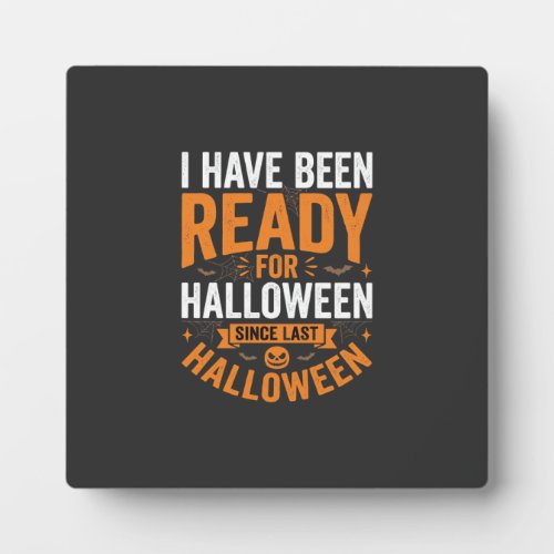 Ready For Halloween Pumpkin Skull Design Plaque
