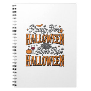 Ready For Halloween Vintage Engraving Shirt Design Notebook