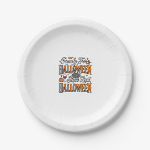 Ready For Halloween Vintage Engraving Shirt Design Paper Plates