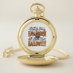 Ready For Halloween Vintage Engraving Shirt Design Pocket Watch