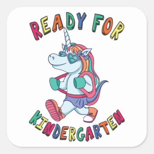 Ready for Kindergarten Square Sticker