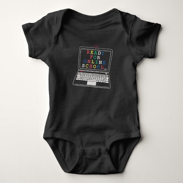 Ready for online school baby bodysuit (Front)
