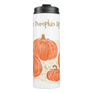 Ready for Pumpkin Spice Season Watercolor Pumpkin Thermal Tumbler
