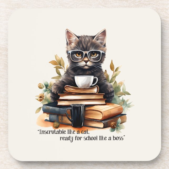 Ready For School Like A Boss Beverage Coaster (Front)