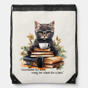 Ready For School Like A Boss Drawstring Bag