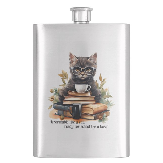 Ready For School Like A Boss Flask (Front)