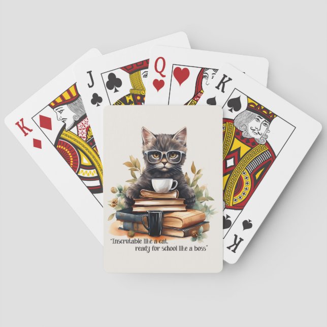 Ready For School Like A Boss Poker Cards (Back)
