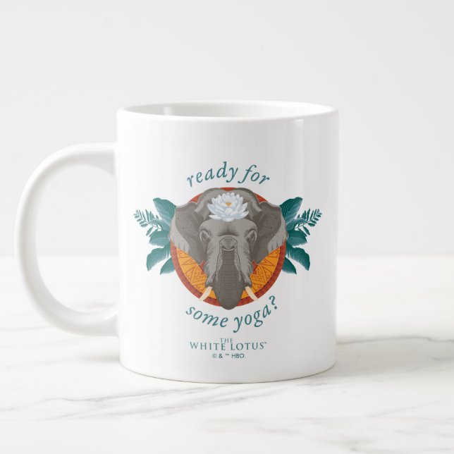 Ready for Some Yoga? - The White Lotus Giant Coffee Mug (Left)