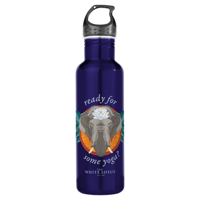 Ready for Some Yoga? - The White Lotus Stainless Steel Water Bottle (Front)