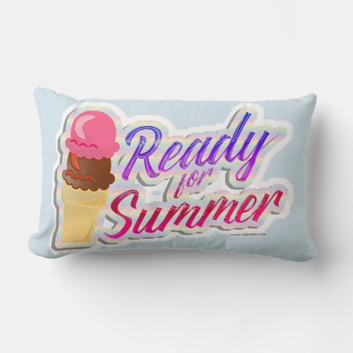 Ready for Summer Ice Cream Season Slogan Lumbar Pillow