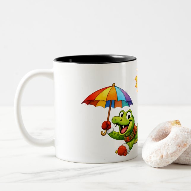 Ready for Summer!!! Two-Tone Coffee Mug (With Donut)