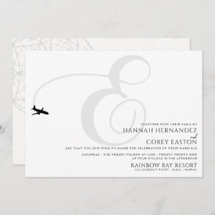 Ready for Take Off E Initial Wedding Invitation