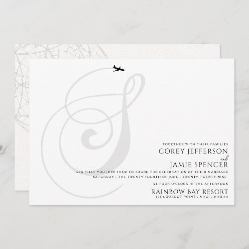 Ready for Take Off S Initial Wedding Invitation
