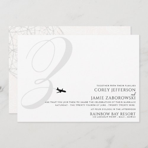 Ready for Take Off Z Initial Wedding Invitation