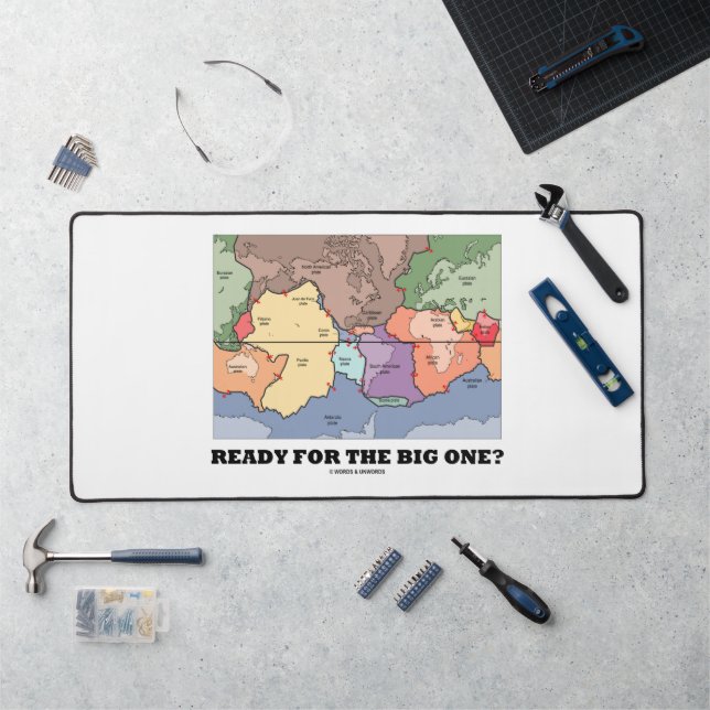 Ready For The Big One? Plate Tectonics World Map Desk Mat (Workstation)
